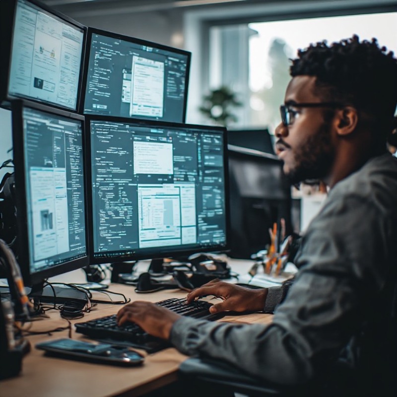 A developer at work